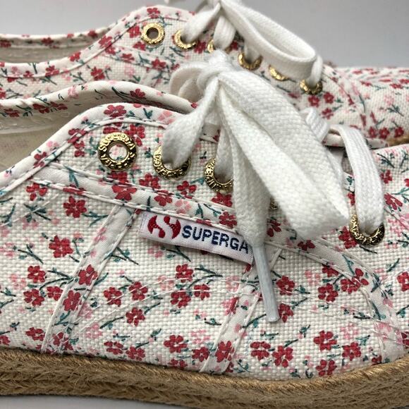 Superga  Floral Canvas Print Platform Espardrille Snearkers EU 40 / US 9 - Picture 5 of 11